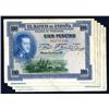 Image 1 : El Banco De Espana, 1925 Issue Lot of 5 Notes.