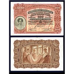 Banque Nationale Suisse, 1921-28 Issue Banknote.