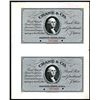 Image 1 : Crane & Co. - Banknote & Parchment Papers, Specimen Package label Uncut Pair With Washington Portrai