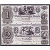 Image 1 : Wolfborough Bank, 1839 Issue Obsolete Uncut Pair Color Specimen in Brown.