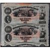 Image 1 : Bordentown Banking Co. ca. 1850-60's Uncut Sheet of 2 Notes.