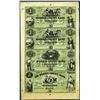 Image 1 : Morris County Bank, Uncut Sheet of 4, 1850's Full Tint Unissued Banknotes.