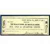 Image 1 : Weaver & Miller, 6 1/4 cent 1861 Scrip Note from Front Royal.