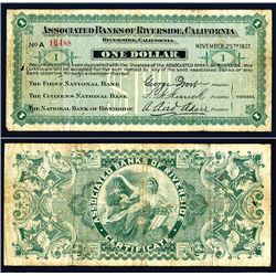Associated Banks of Riverside, California, 1907 Panic Scrip.