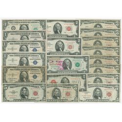 U.S. Banknote Assortment of 19 Notes.