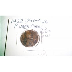 RARE MISSING MINT MARK1922-D LINCOLN CENT.
