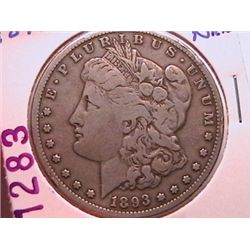1893-S MORGAN DOLLAR F12 ,KING OF ALL MORGANS, ONLY 100,000 MINTED