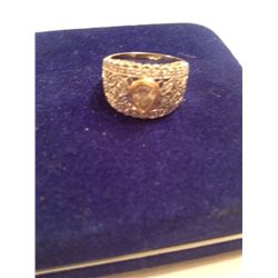 1 CT DIAMOND PEAR SHAPE CENTER 18K GOLD LADIES RING