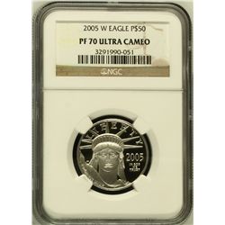 2005-W Platinum $50 Eagle Gem Pf70 Ultra Cameo NGC,HIGEST POSSIBLE GRADE