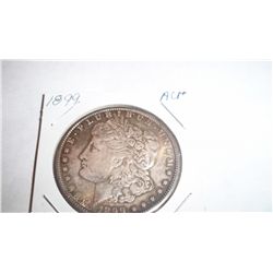 KEY DATE 1899 MORGAN SILVER DOLLLAR, AU