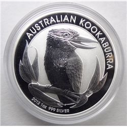 2012 AUSTRALIAN ONE DOLLAR KOOKABURRA, 1 oz. SILVER