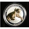 Image 1 : 2012 AUSTRALIAN PERTH MINT 24 KARAT GOLD GILDED ONE OUNCE SILVER KOALA