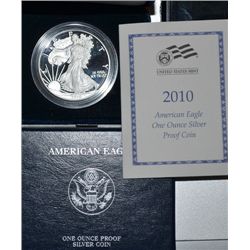 2010 PROOF AMERICAN SILVER EAGLE, WITH ORIGINAL MINT PACKAGING