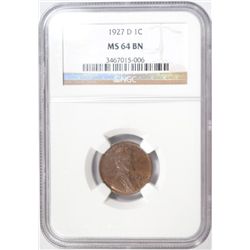 1927D  Lincoln penny NGC64BN
