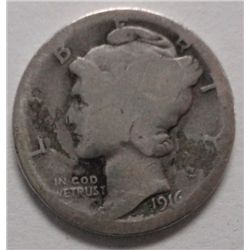 1916D Mercury dime  typical AG for this date