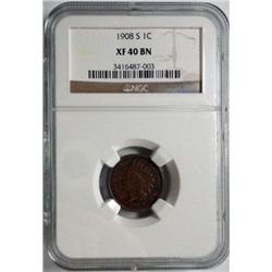 1908S Indian penny  NGC 40BN