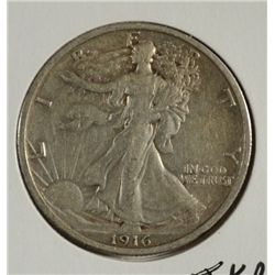 1916 WALKING LIBERTY HALF DOLLAR XF+