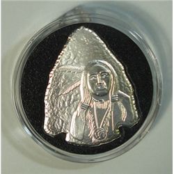 ONE Oz .999 SILVER ARROW WITH INDIAN, MATTE FINISH