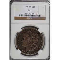 1881-CC MORGAN DOLLAR NGC FINE12