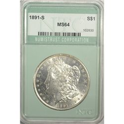 1891 S MORGAN DOLLAR GEM BU