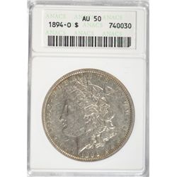 1894-O MORGAN DOLLAR ANACS AU 50