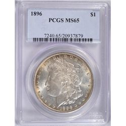 1896 MORGAN DOLLAR PCGS MS 65 GEM