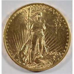 1910D $20 Gold dbl Eagle  AU55  est $1750-$1800