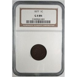 1877    Indian penny  NGC04BN  EST $650-$675