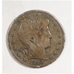 1893-S BARBER HALF DOLLAR  GOOD CLEANED