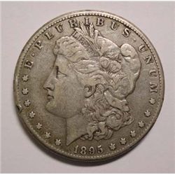 1895-O MORGAN SILVER DOLLAR VF-XF SMALL RIM NICK