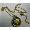 Image 1 : BEAUTIFUL NECKLACE CHINA 1/10 OZ .999 GOLD IN .925 STERLING CHAIN