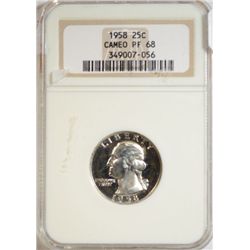 1958 Washington Quarter NGC Proof 68 Cameo