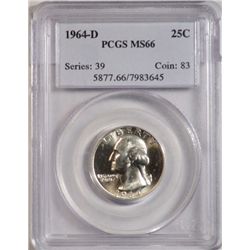 1964-D Washington Quarter PCGS MS-66