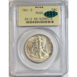 1941-D Walking Liberty Half Dollar PCGS MS-66 CAC