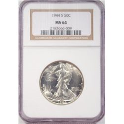 1944S Walking Liberty  Half Dollar NGC MS-64
