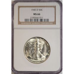 1945-D Walking Liberty Half Dollar NGC MS-66 Super!