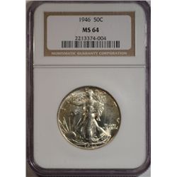 1946 Walking Liberty Half Dollar NGC MS-64