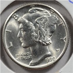 1930 MERCURY DIME MS66 FULL BANDS