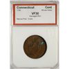 Image 1 : 1785 CONNECTICUT AFRICAN HEAD PCI VF-30 DAMAGED RIM