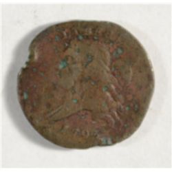 1793 Half Cent Fine details significant rim damage, pitting, still very rare!