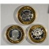 Image 2 : ( 3 ) THREE COLLECTABLE SILVER LAS VEGAS CASINO TOKENS