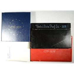 1976 Pf. CLAD & 40% SILVER PROOF SETS. 1976 UNCIRCULATED CLAD & 40% SILVER SETS