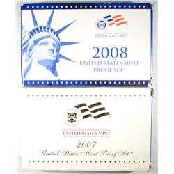 2007 AND 2008 UNITED STATES 14 PIECE CLAD PROOF SETS IN ORIGINAL MINT PACKAGING
