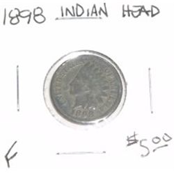 1898 INDIAN HEAD PENNY RED BOOK VALUE IS $5.00 *FINE GRADE*!!