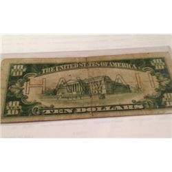 1934-A SERIES WWII $10 HAWAII NOTE