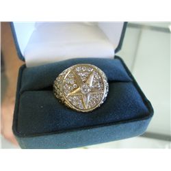 .50 CARAT DIAMOND 14K GOLD MENS STAR RING, 16 GRAMS GOLD