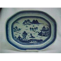 Canton Eight Sided Platter, Mid 19th C.