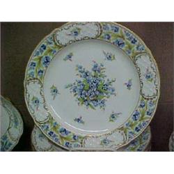 96 Piece Set E&R Bavaria Dinnerware "Forget Me Not"