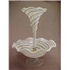 Image 1 : White & Iridiscent Gold Ribbon Glass Epergne