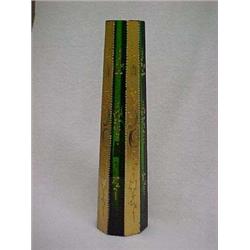 Green Glass Ten Sided Vase, Tapered Cylinder Form